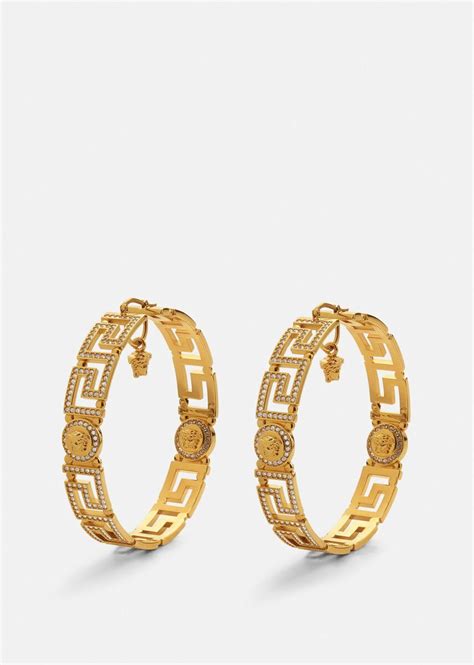 women's versace earrings|versace hoop earrings.